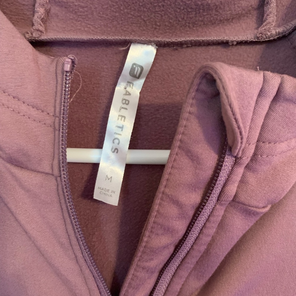 Fabletics zip up jacket w/hood. Purple. Size M. - Picture 3 of 9